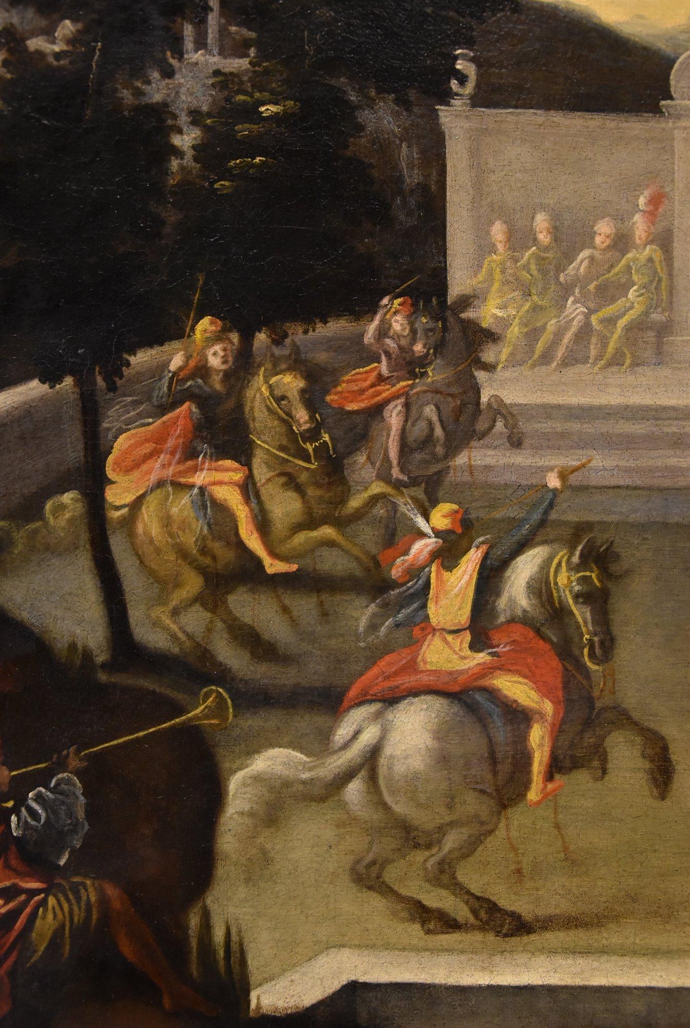 Landscape Garden Knight De Moucheron Paint 17/18yh Century Oil on canvas im Angebot 3