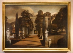 Villa Garden Landscape De Moucheron Paint 17/18th Century Oil on canvas