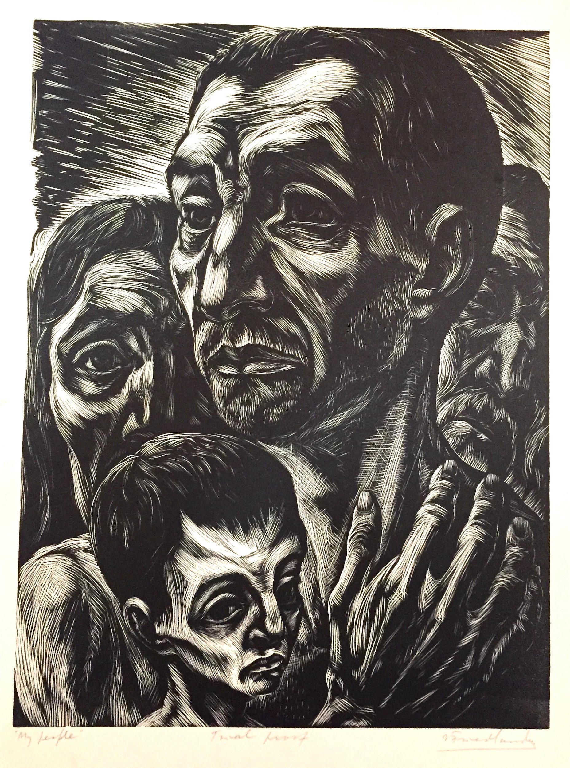 „Meine Menschen“ von (Expressionismus), Print, von Isaac Friedlander