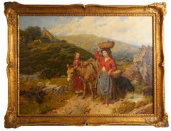 Antique "Gathering Eggs" by Isaac Henzell