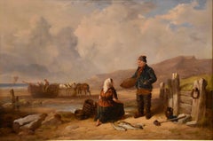 Oil Painting by Isaac Henzell "Fisherfolk by the Shore"