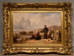 Oil Painting by Isaac Henzell "Fisherfolk by the Shore"