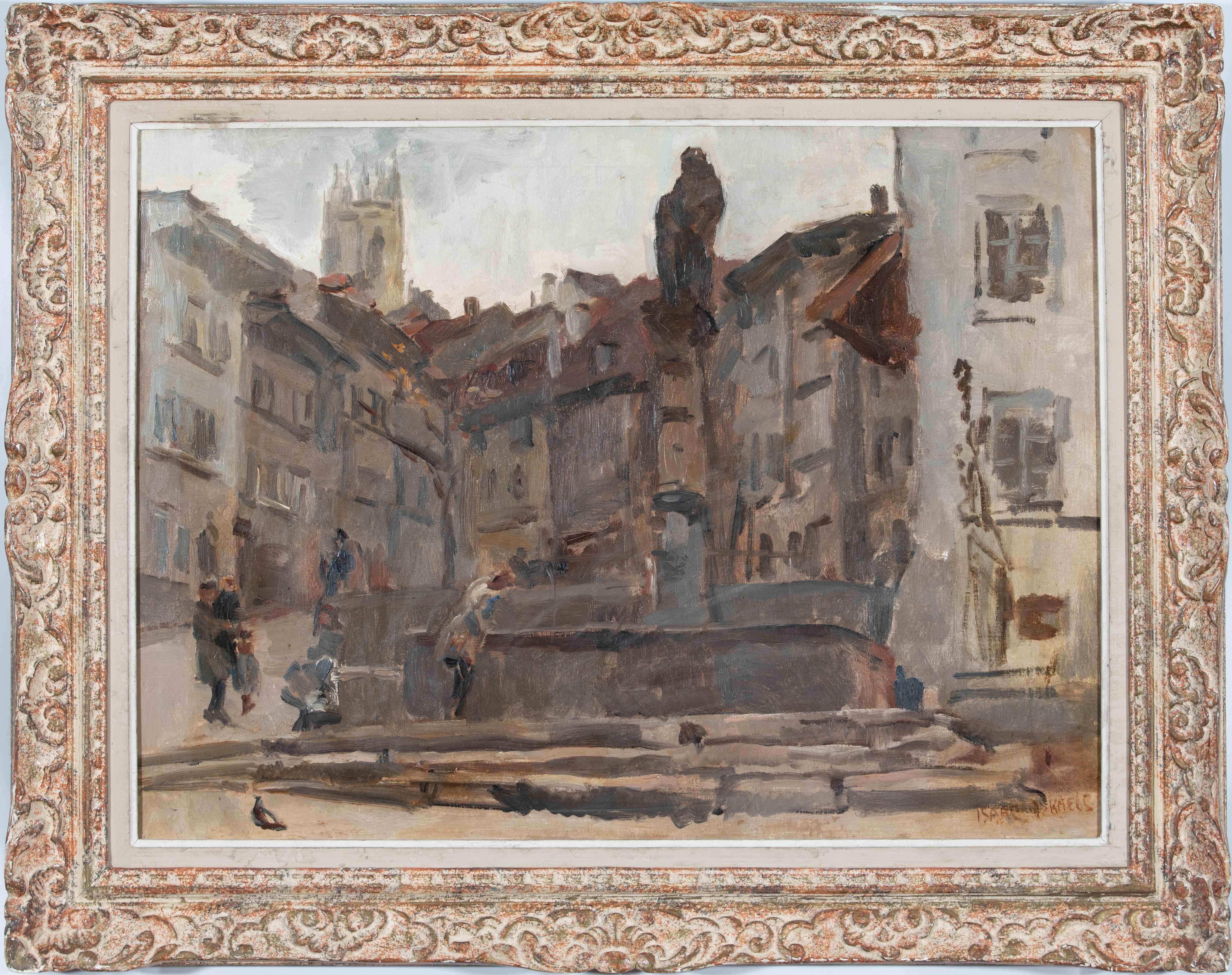 Anne Fontaine St. Anne, Friburgo di Isaac Israëls - Quadro di città in vendita 1