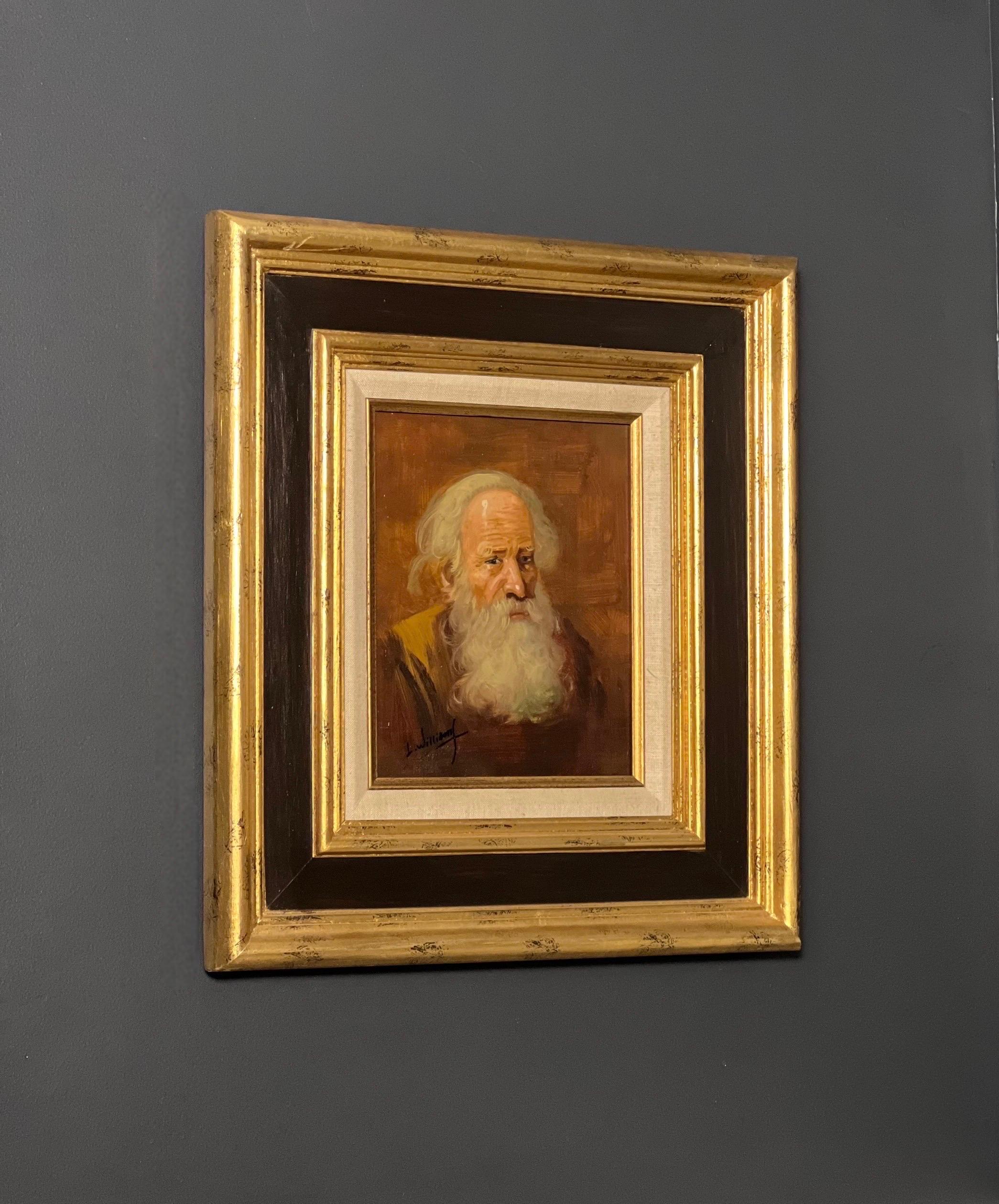 Isaac L. Williams, signiertes Porträt eines Mannes mit Bart, 19. Jahrhundert im Zustand „Gut“ im Angebot in Doylestown, PA