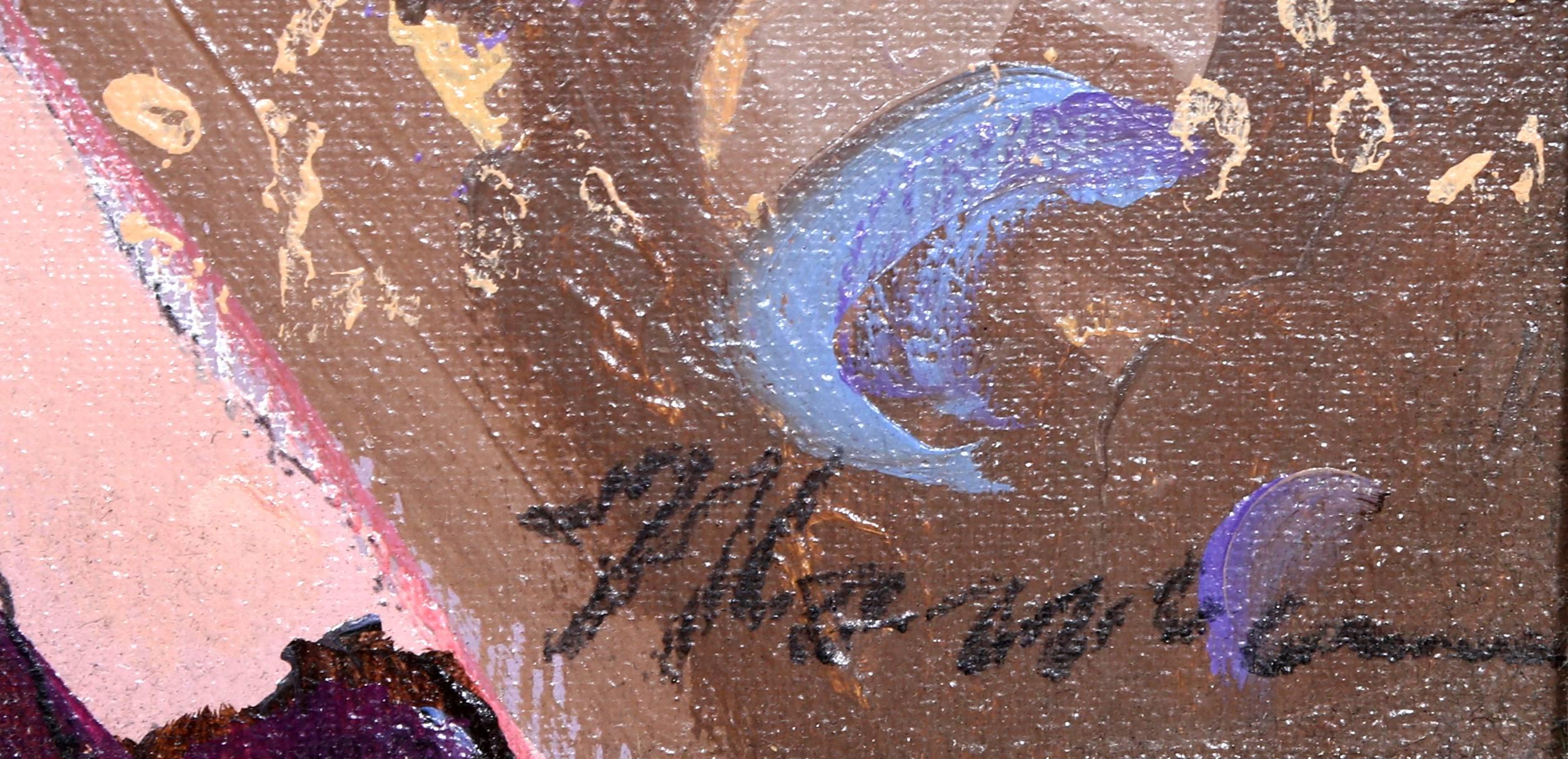 Lady Contemplating, peinture à l'huile impressionniste sur toile d' Isaac Maimon en vente 1