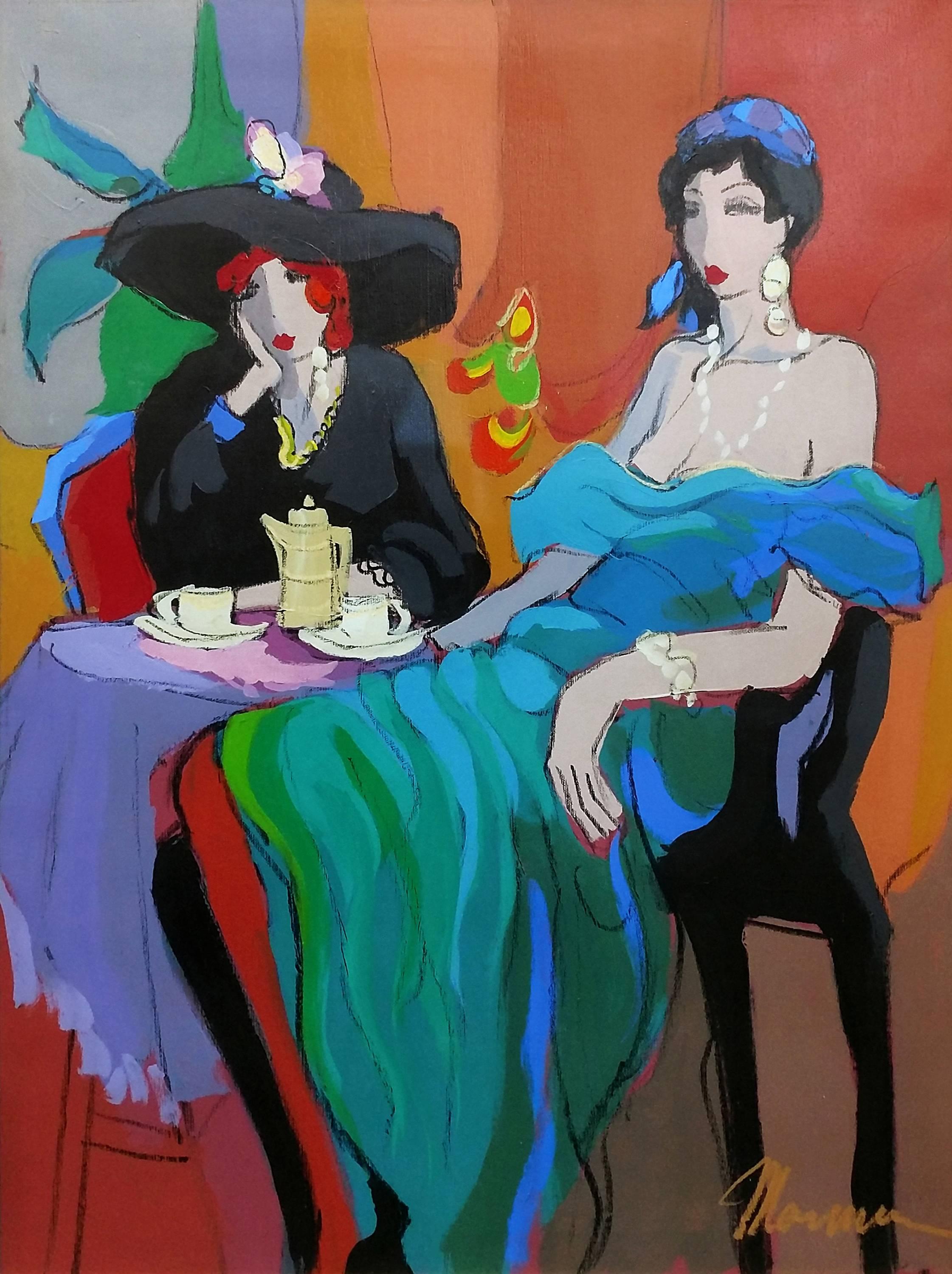 Isaac Maimon Portrait Painting - CAFE BARCELONA