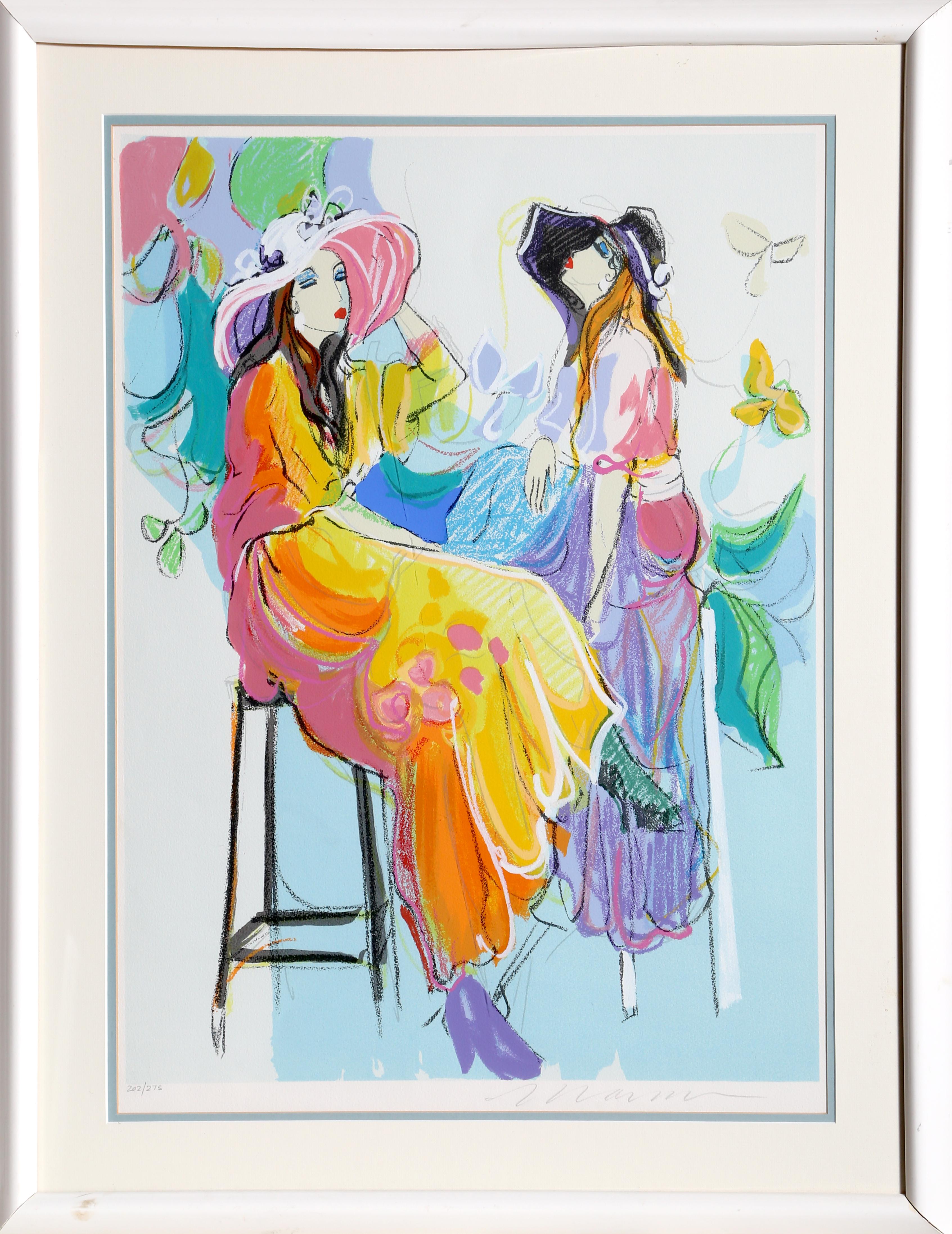 Les Coquettes II by Isaac Maimon, Israeli/French (1951)
Date: 1994
Screenprint, signed and numbered in pencil
Edition of 202/275
Image Size: 27 x 20 inches
Size: 31.5 in. x 23.5 in. (80.01 cm x 59.69 cm)
Frame Size: 36 x 28 inches