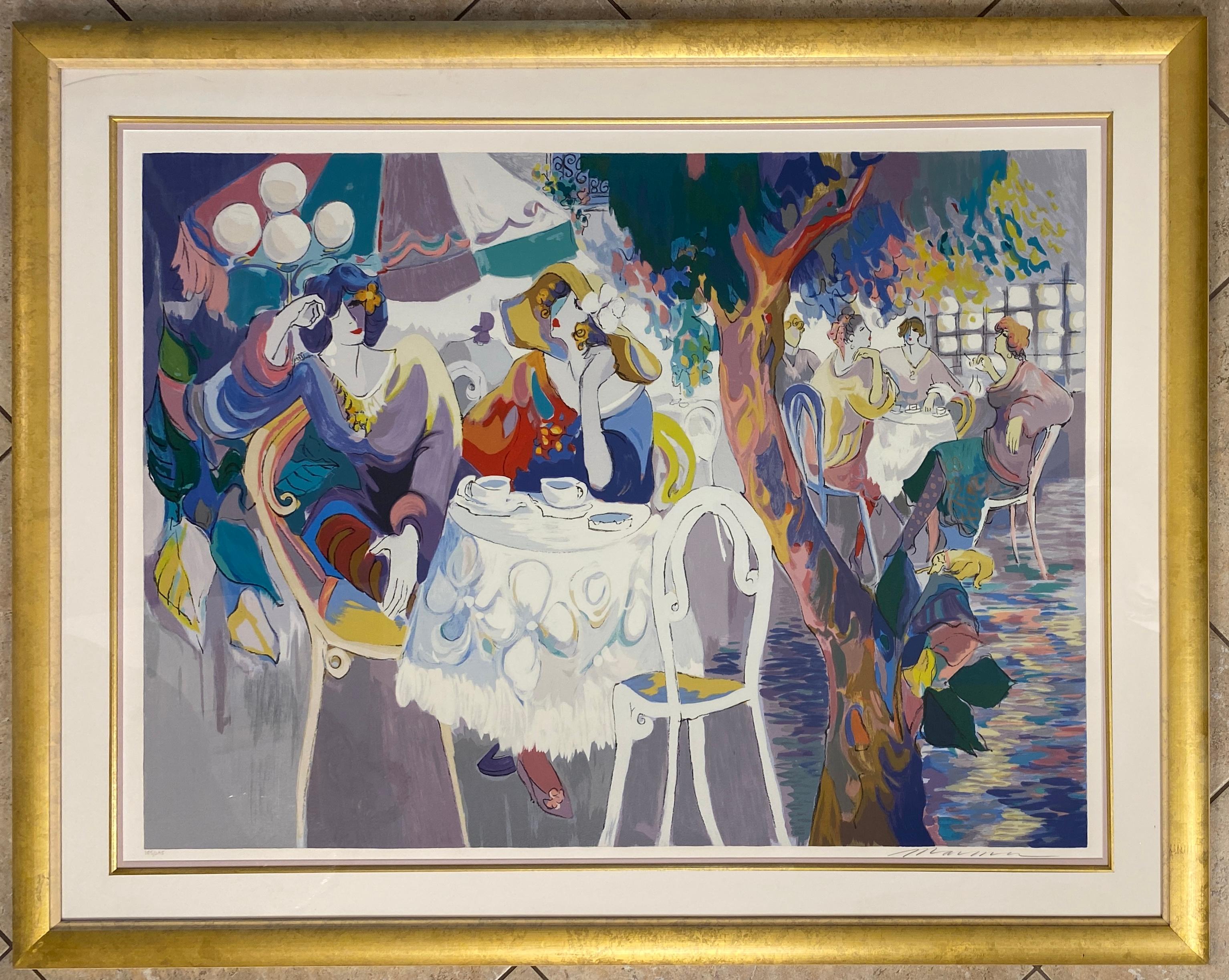Isaac Maimon Große farbige Serigraphie „West Bank Cafe“ (Israelisch) im Angebot