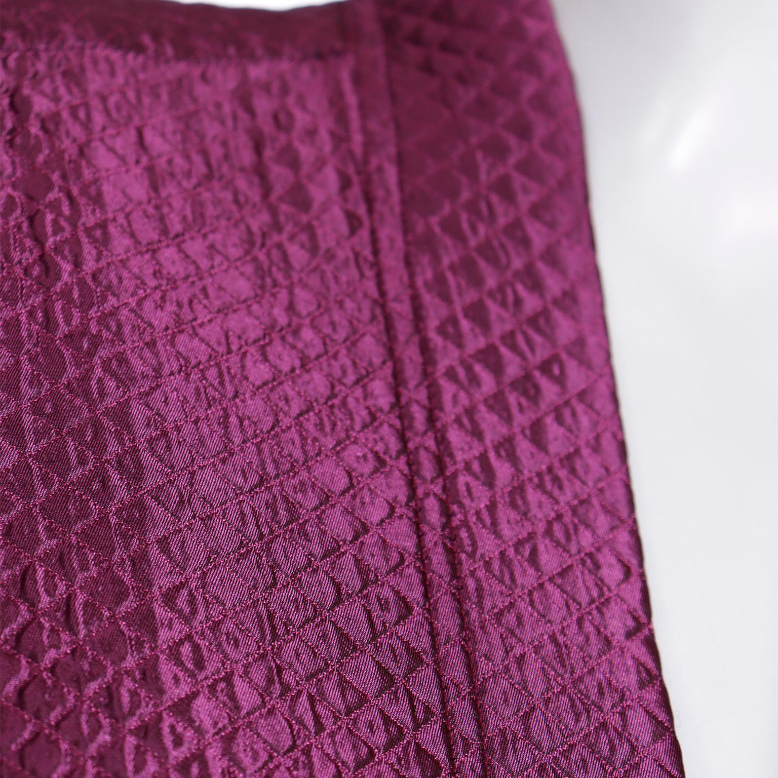 Isaac Mizrahi 1990s Purple Silk Blend Quilted Vintage Open Front Jacket For Sale 3