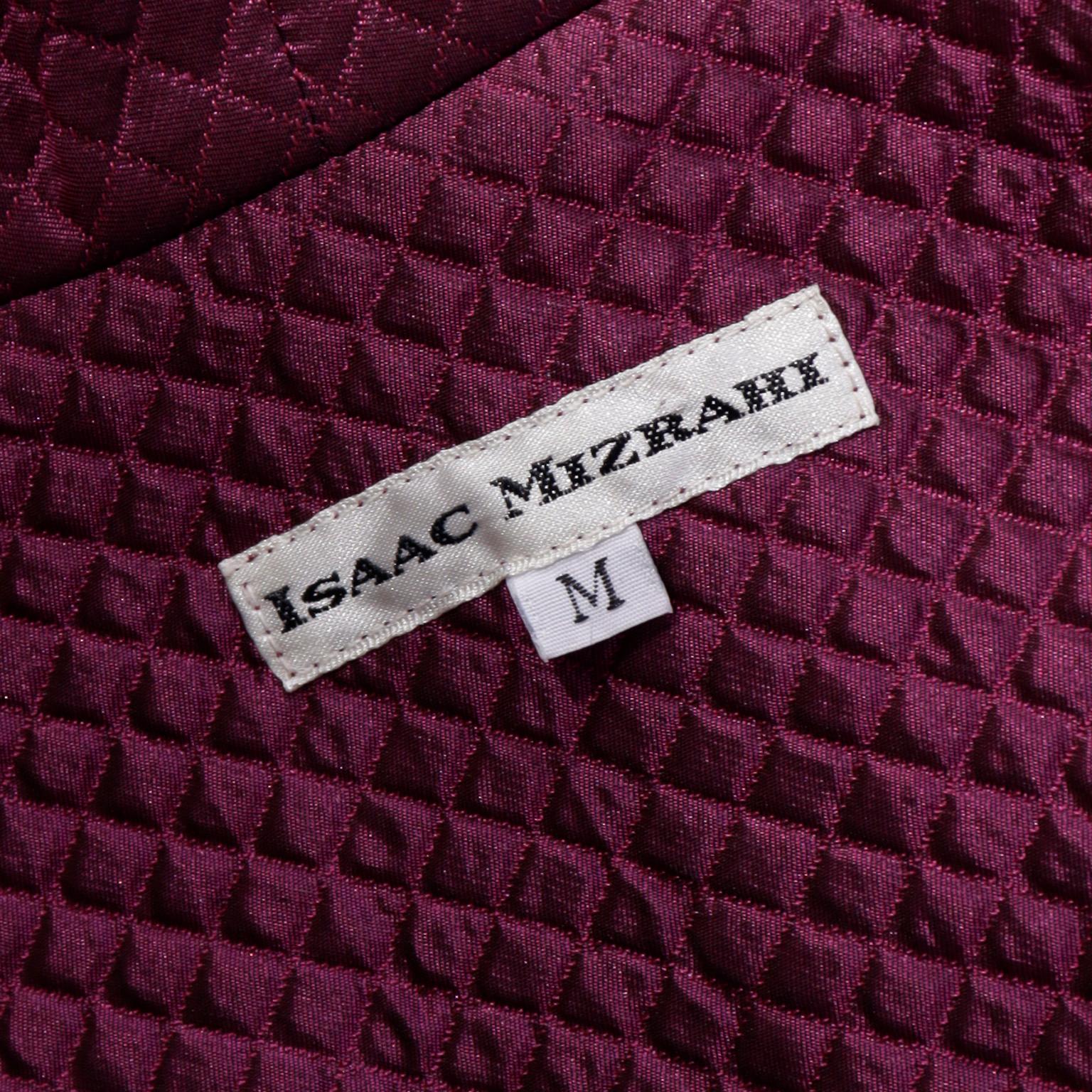 Isaac Mizrahi 1990s Purple Silk Blend Quilted Vintage Open Front Jacket For Sale 4