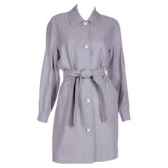 Isaac Mizrahi 1990s Vintage Grey Belted Wool Jacket