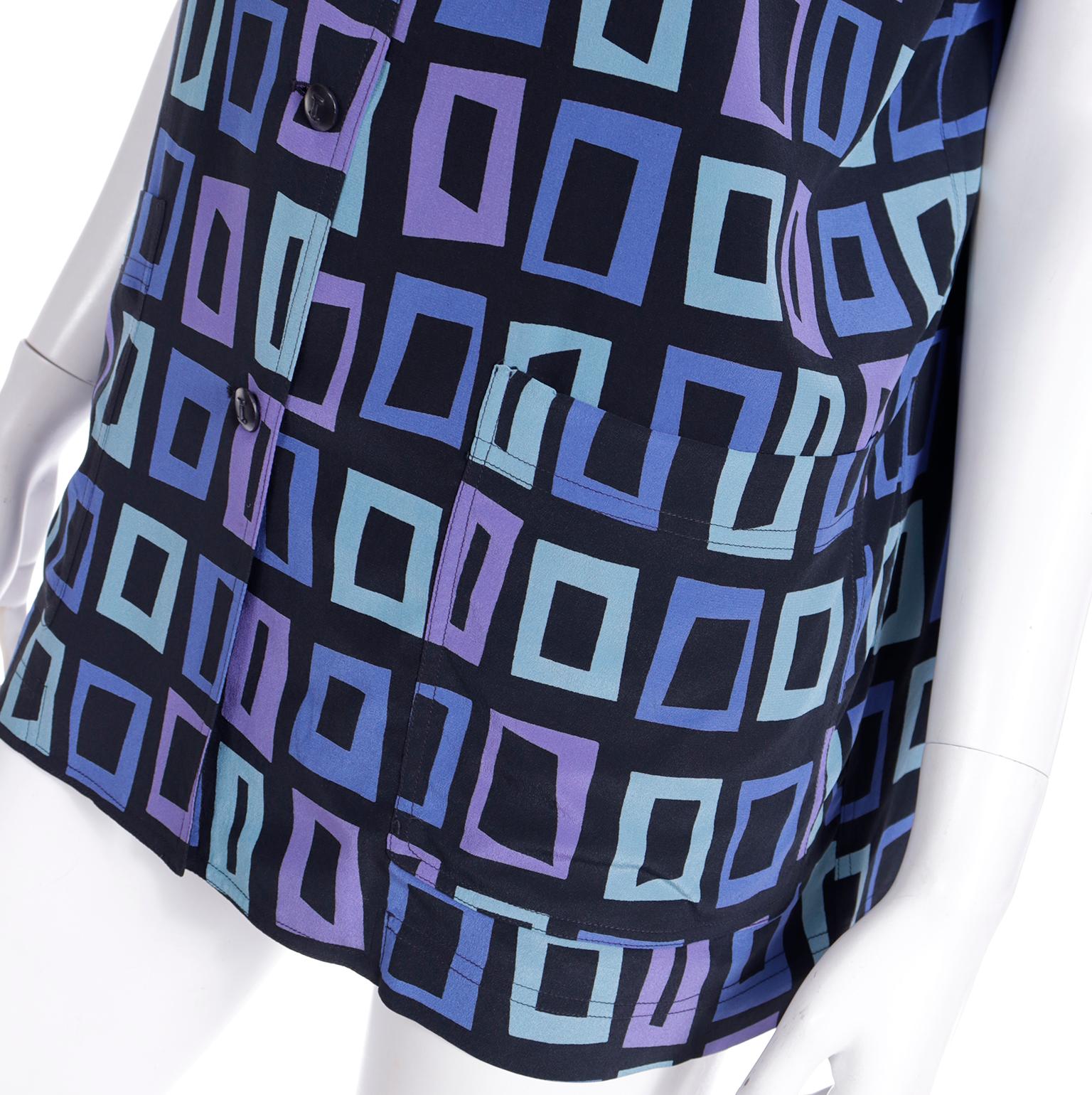 Isaac Mizrahi 1994 Resort Runway Printed Sleeveless Top For Sale 2