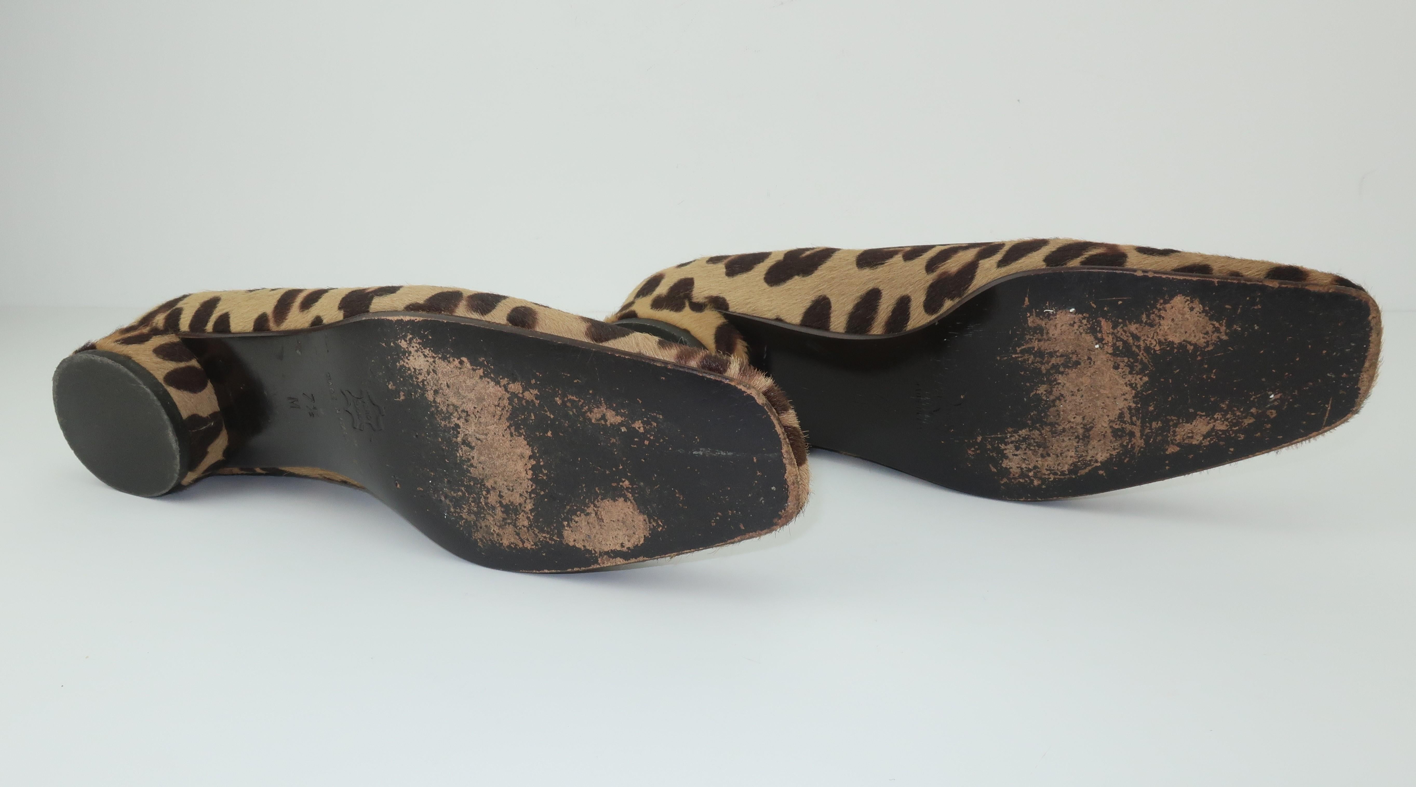 Brown Isaac Mizrahi Animal Leopard Print Fur Loafer Shoes Sz 7 1/2 M