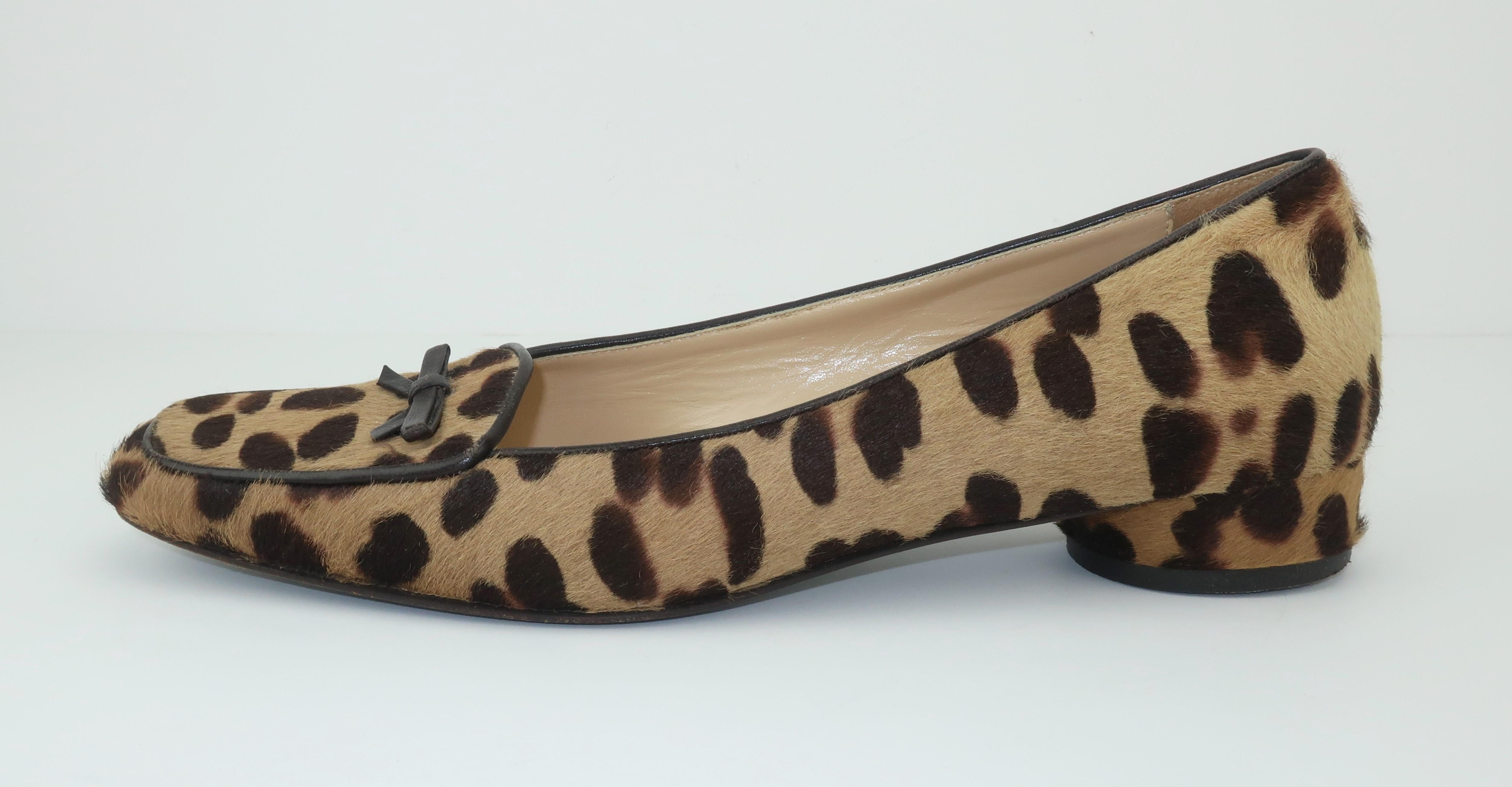 Isaac Mizrahi Animal Leopard Print Fur Loafer Shoes Sz 7 1/2 M In Good Condition In Atlanta, GA