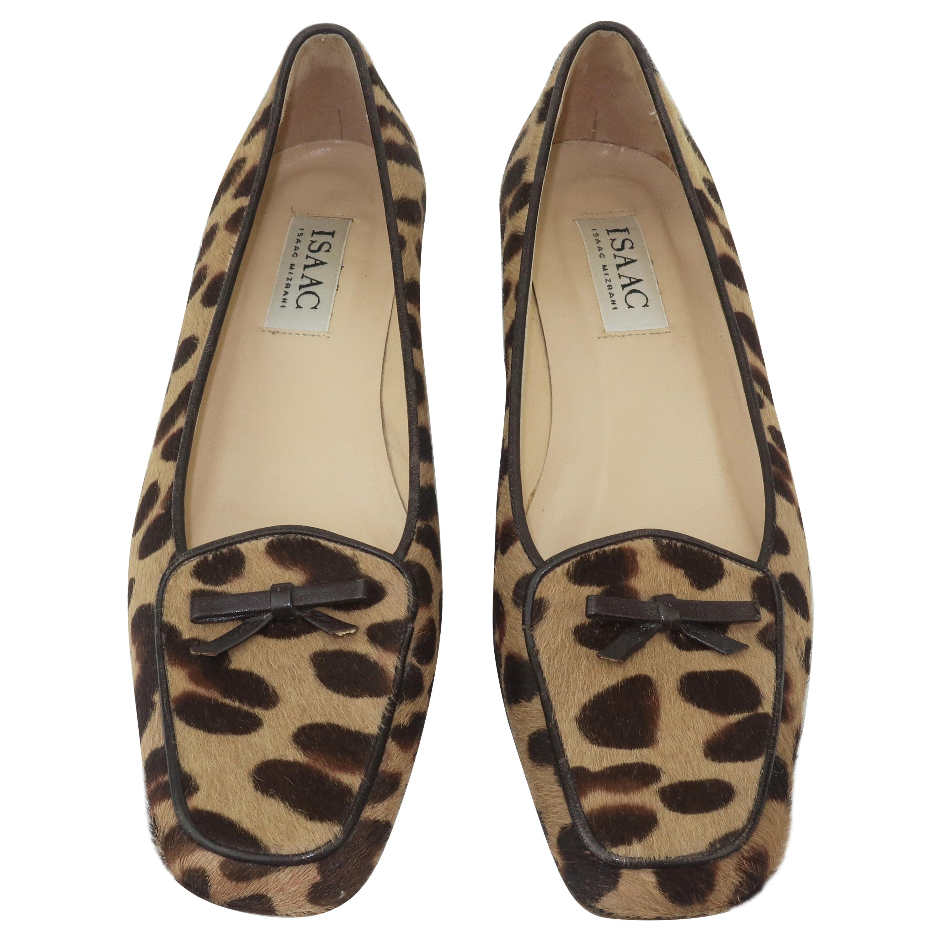 Isaac Mizrahi Animal Leopard Print Fur Loafer Shoes Sz 7 1/2 M