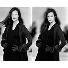 Isaac Mizrahi F/W 1993 Runway Black Cardigan Sweater with Fur Cuffs