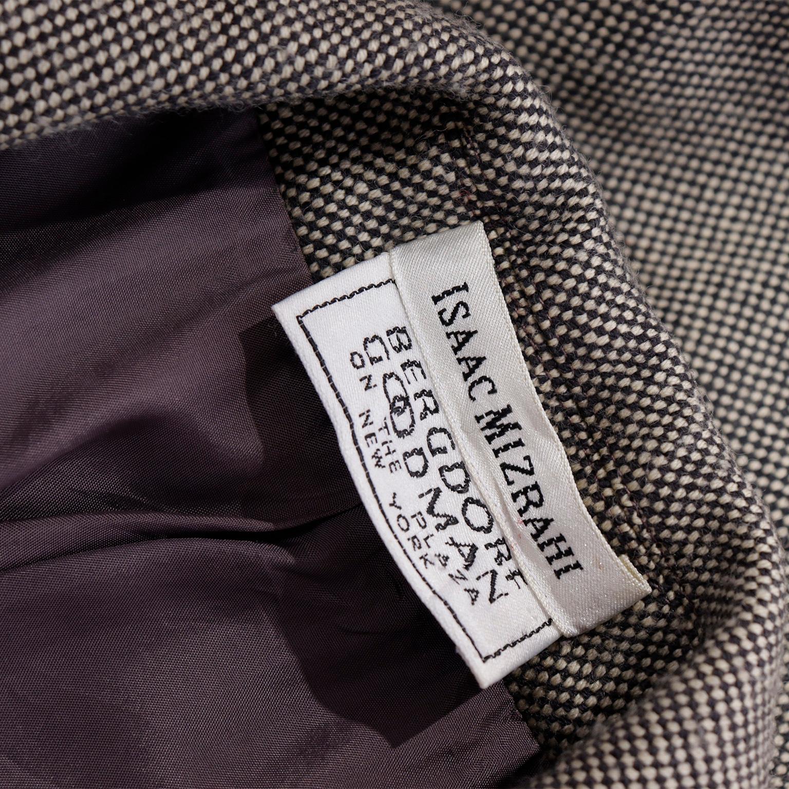 Isaac Mizrahi F/W 1994 Runway Vintage Ceinture  Veste en laine noire et ivoire avec plis en vente 7