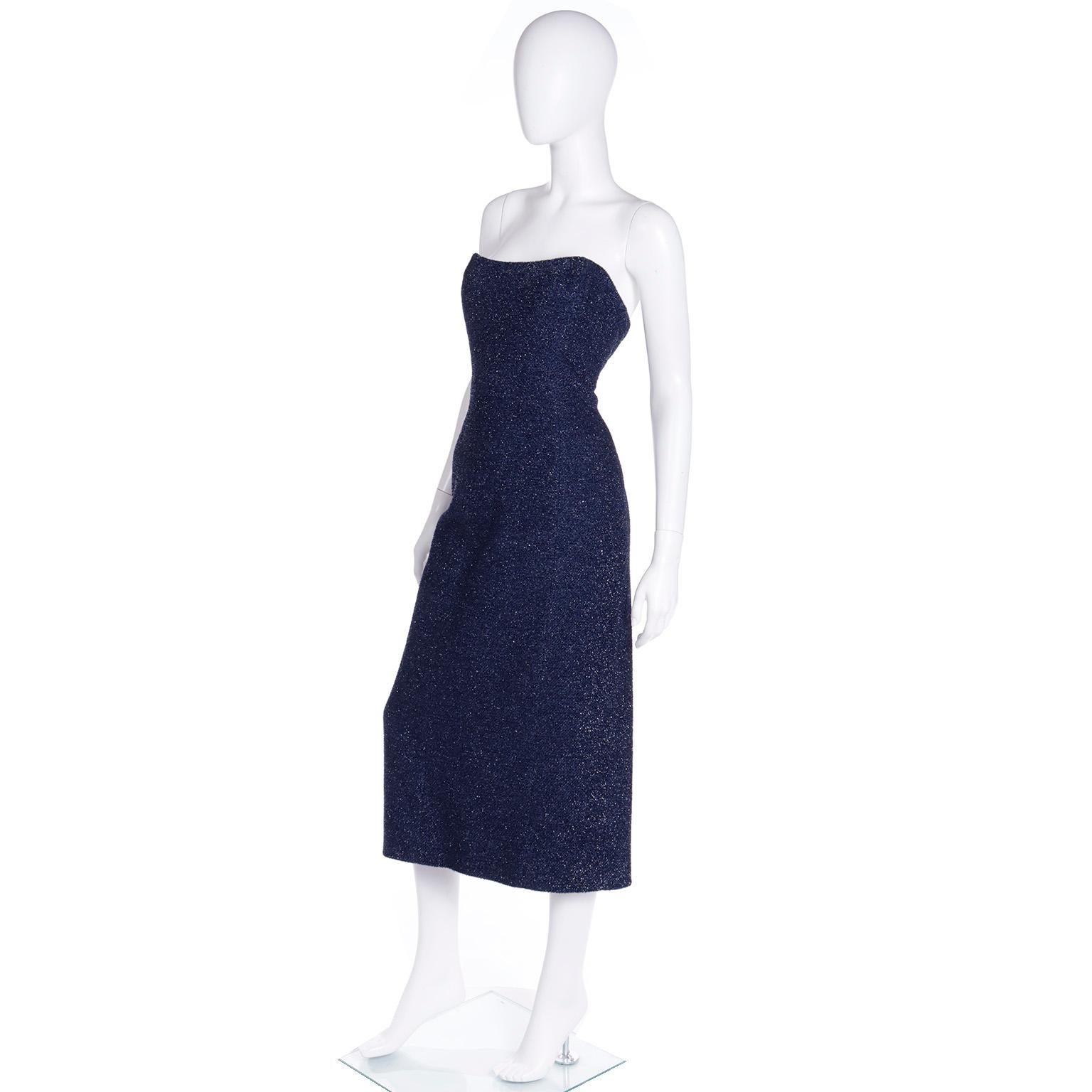 Isaac Mizrahi F W 2009 Vintage Blue Metallic Tinsel Strapless Evening isaac-mizrahi-f-w-2009-vintage-blue-metallic-tinsel-strapless-evening