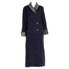 Isaac Mizrahi Fall 1994 Vintage Runway Alpaca Coat With Faux Fur Trim
