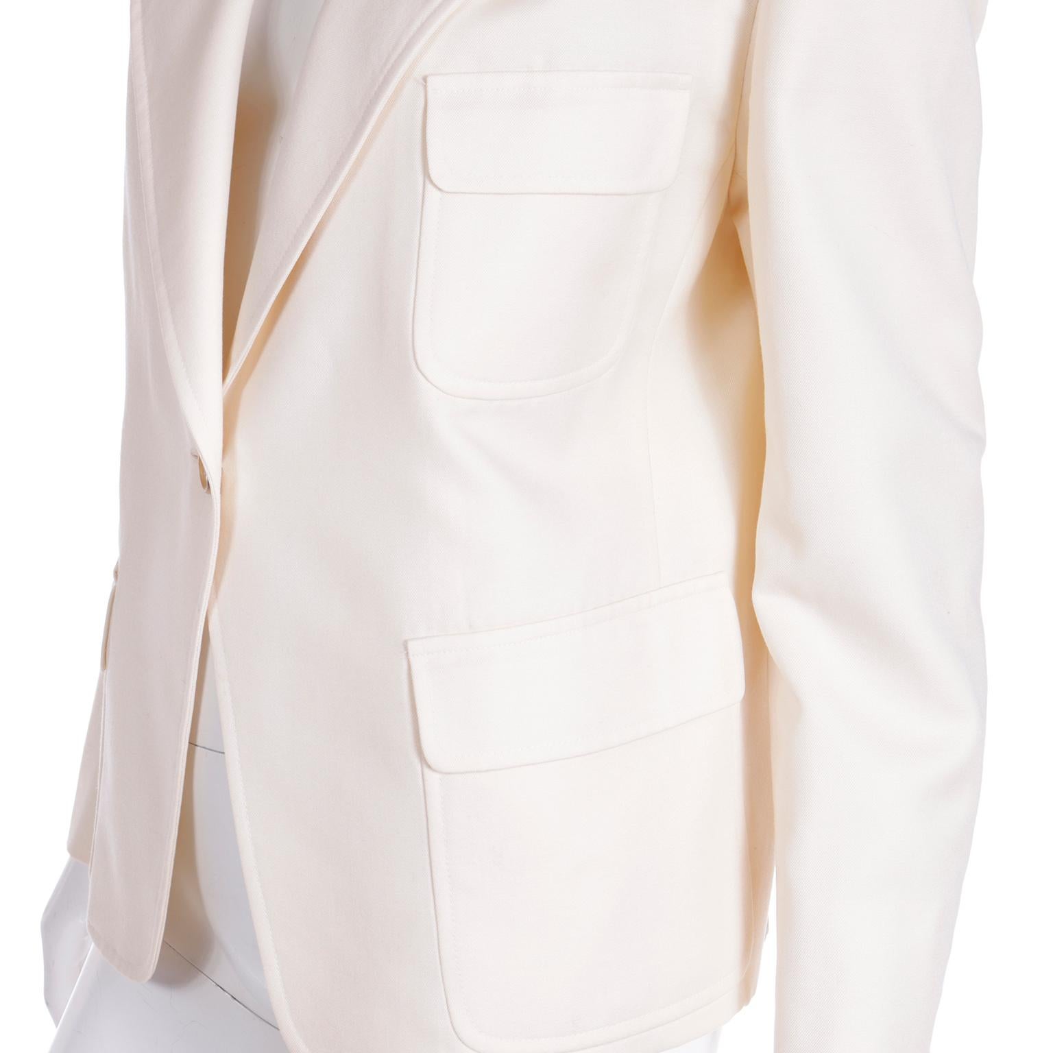 Isaac Mizrahi blazer ivoire surdimensionné vintage en vente 1