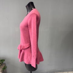 Isaac Mizrahi Live Cashmere Peplum Sweater in Pink, Early 2000s
