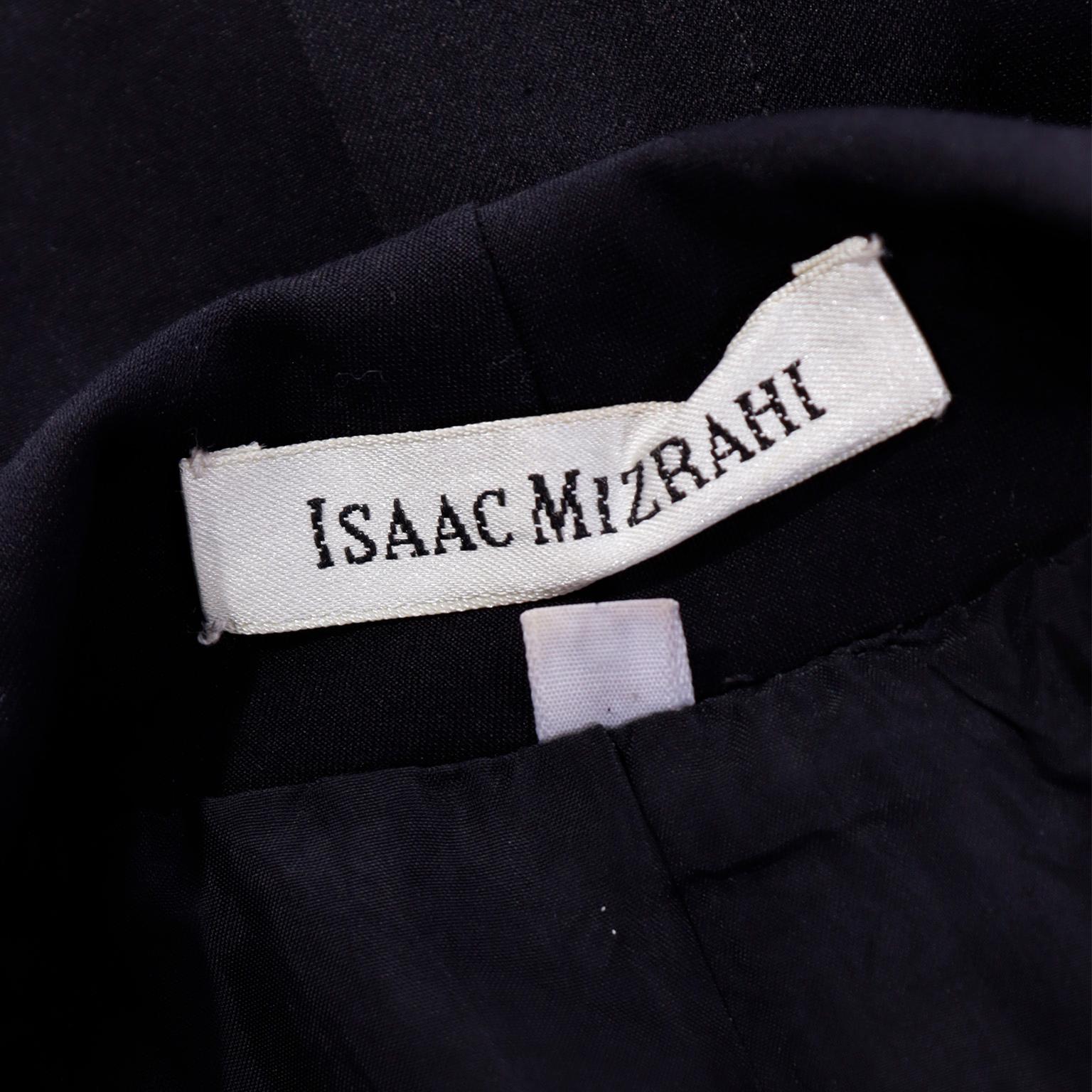 Isaac Mizrahi S/S 1992 Balloon Sleeve Tonal Stripe Black Cropped Cotton Jacket For Sale 5