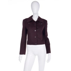 Isaac Mizrahi Vintage 1990s Cropped Brown Wool Jacket
