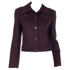 Isaac Mizrahi Vintage 1990s Cropped Brown Wool Jacket