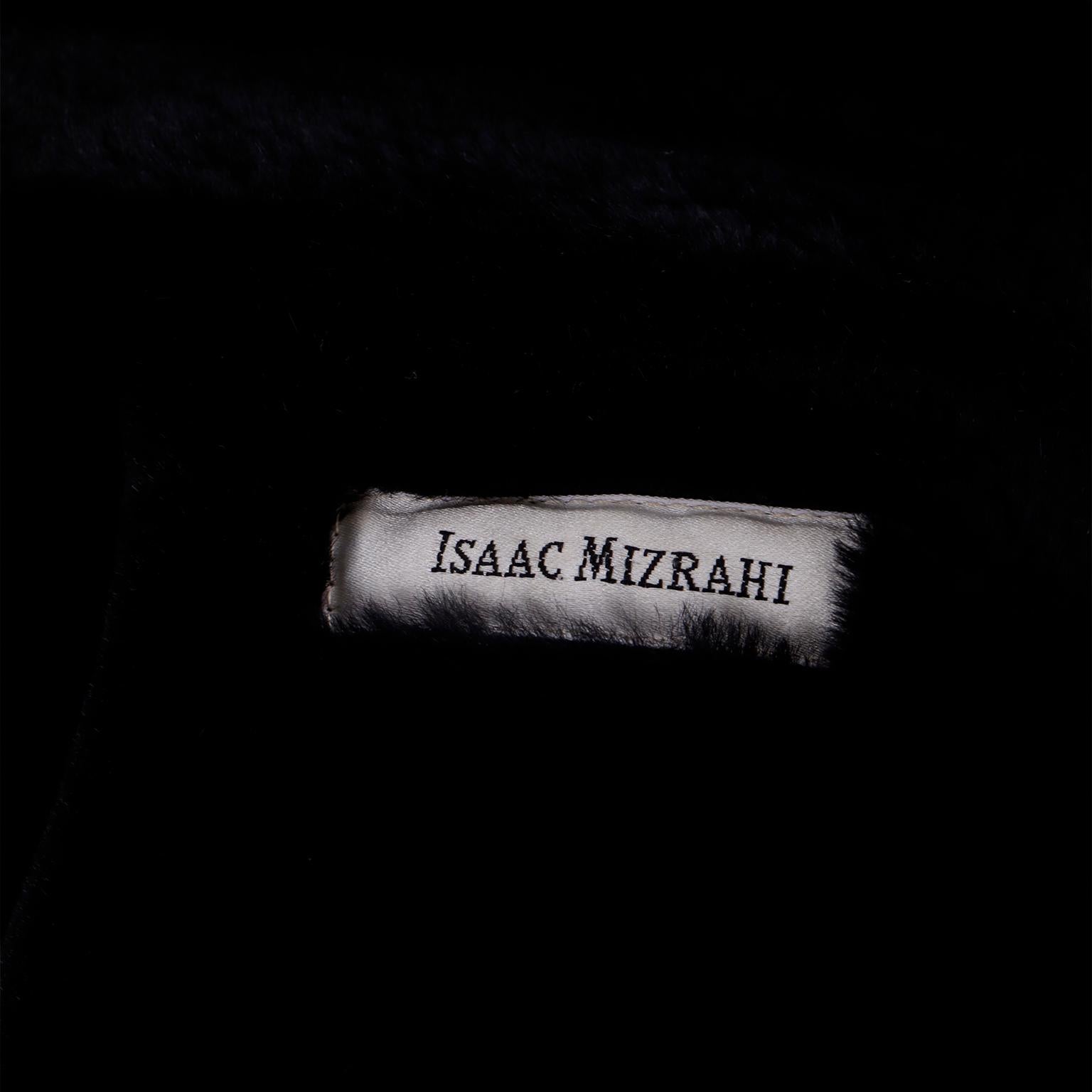 Isaac Mizrahi Vintage 1990s Faux Fur Lined Black Coat All Weather Rain Jacket For Sale 6