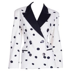 Isaac Mizrahi Vintage 1990s Polka Dot Dalmation Blazer Style Jacket