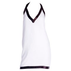 Isaac Mizrahi Vintage Spring Summer 1990 Runway Ivory Linen Halter Dress