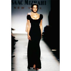 Isaac Mizrahi Vintage Tiny Label F/W 1997 Runway Evening Gown With Mink Fur Trim