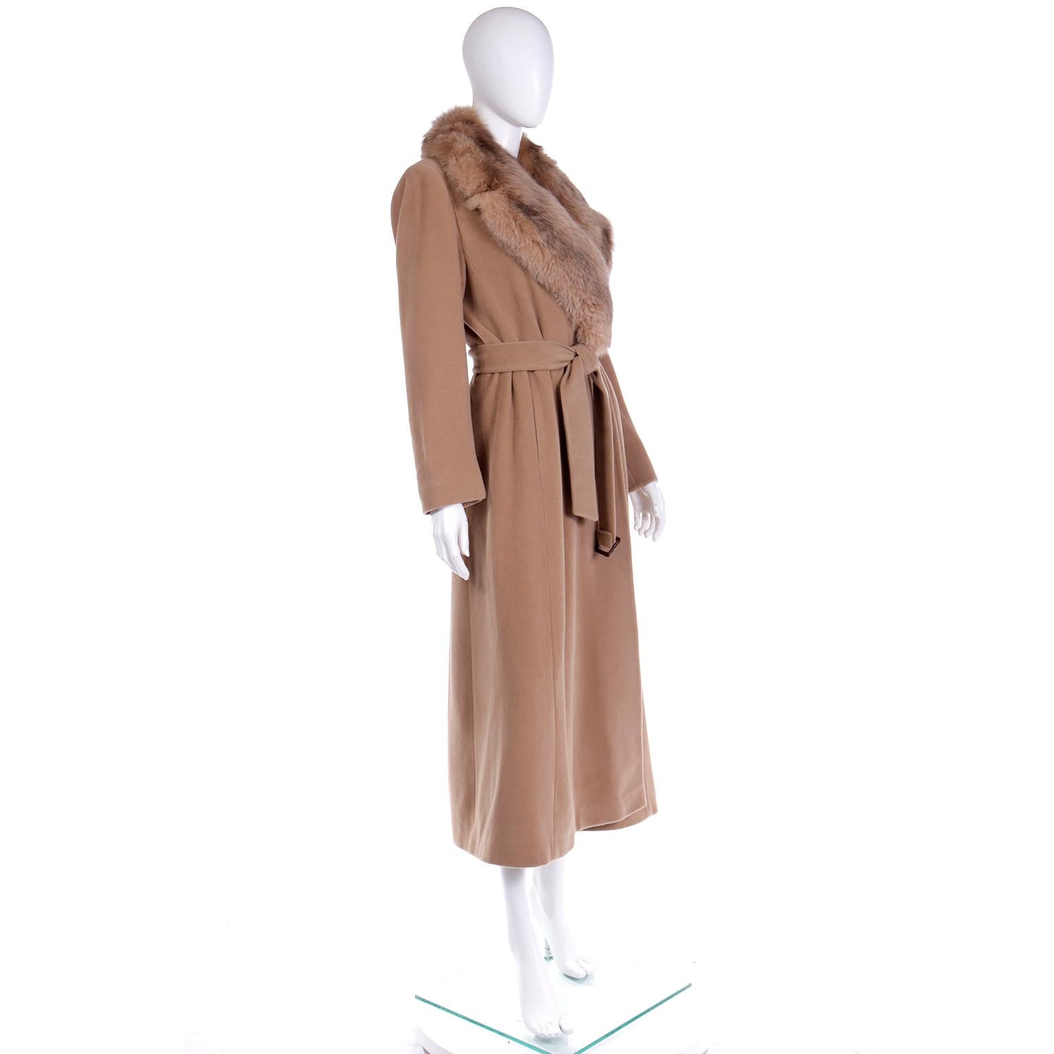 Isaac Mizrahi Vintage Wool Angora Coat With Fox Fur Collar 1