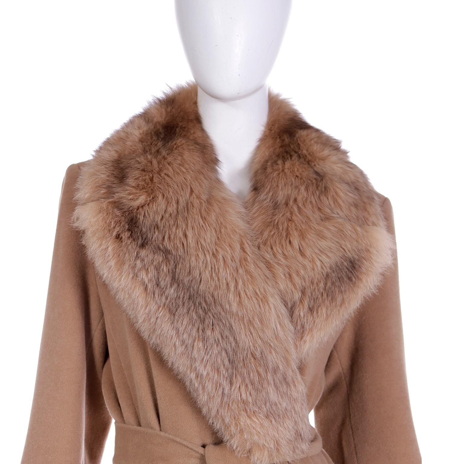 Isaac Mizrahi Vintage Wool Angora Coat With Fox Fur Collar 2