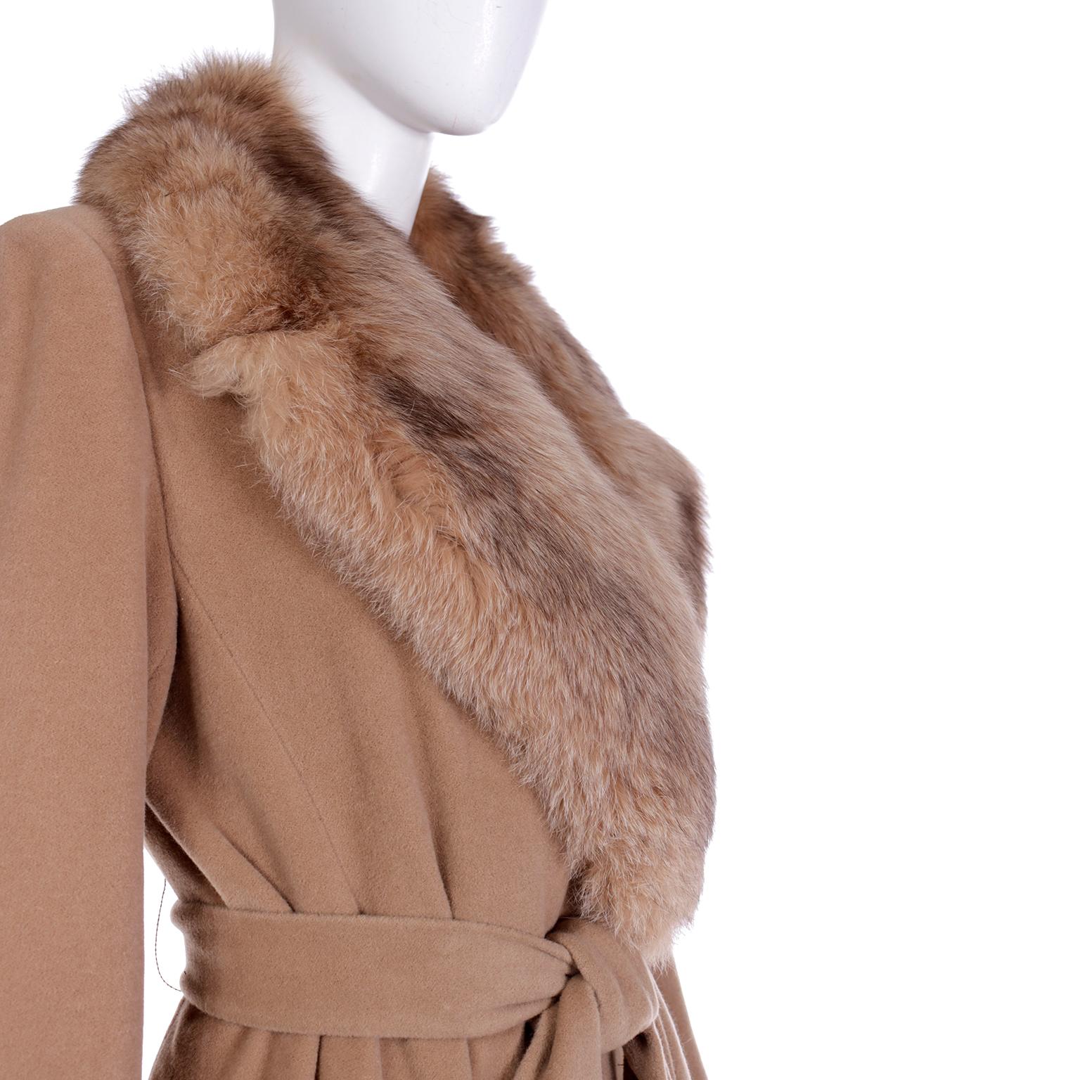 Isaac Mizrahi Vintage Wool Angora Coat With Fox Fur Collar 3