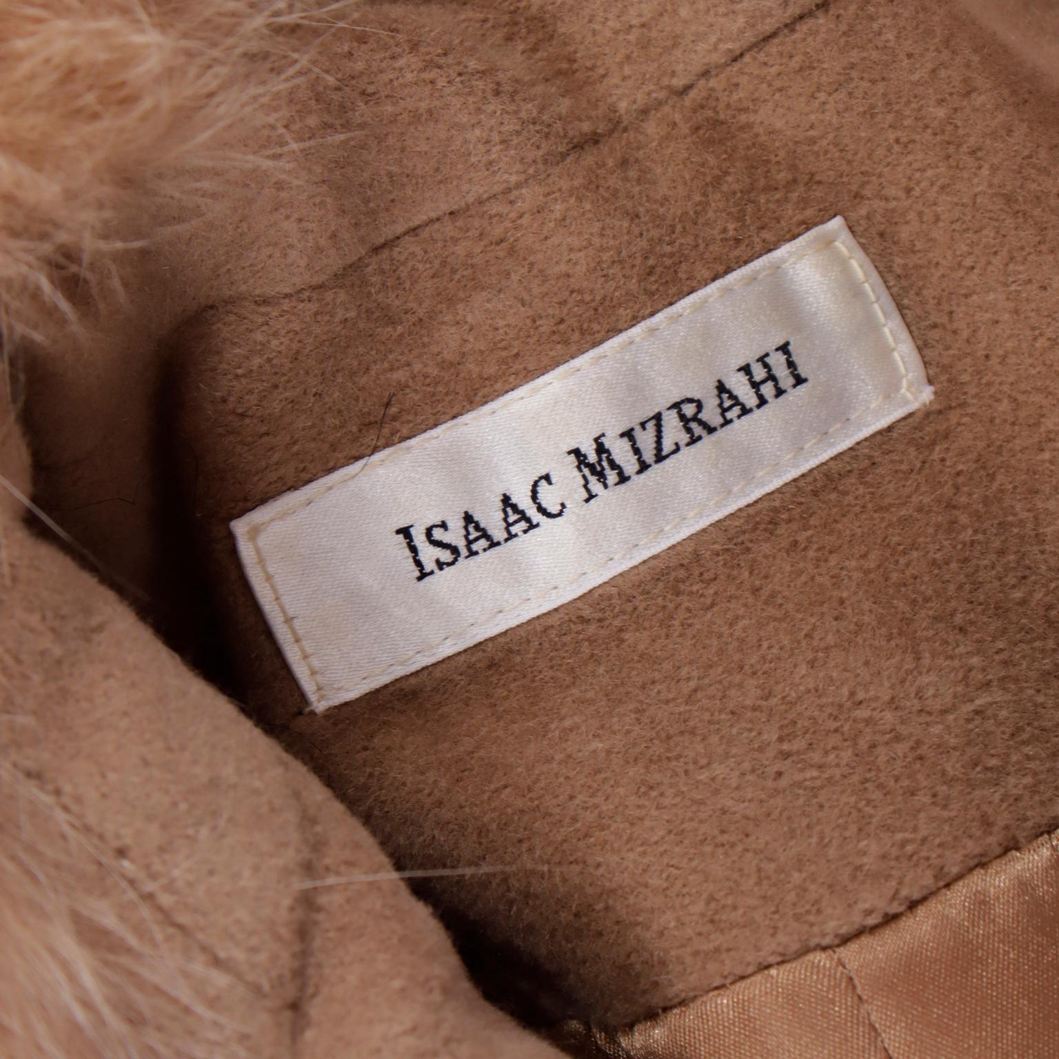 Isaac Mizrahi Vintage Wool Angora Coat With Fox Fur Collar 4