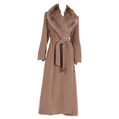 Isaac Mizrahi Vintage Wool Angora Coat With Fox Fur Collar