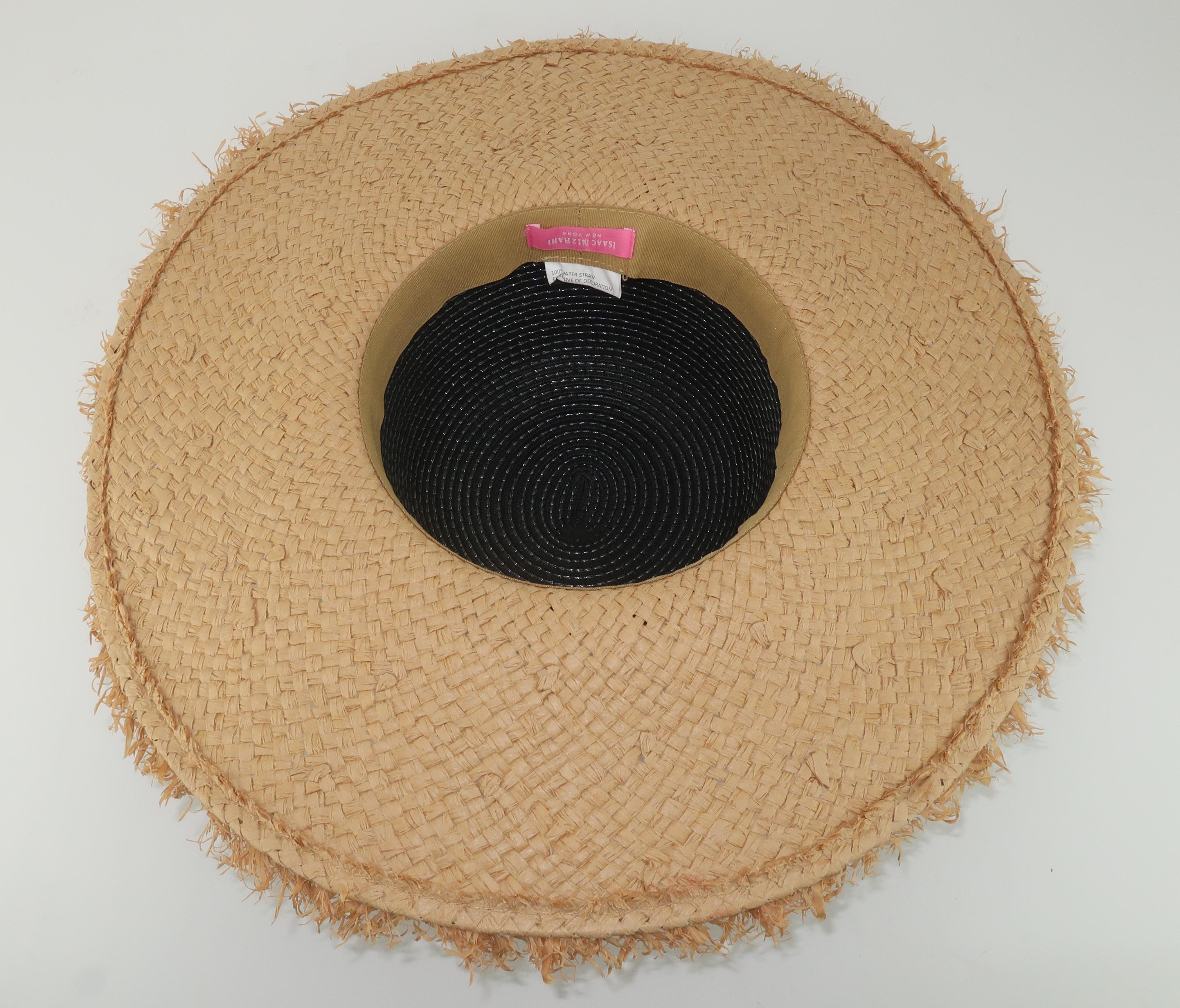 Isaac Mizrahi Wide Brimmed Straw Beach Hat 3