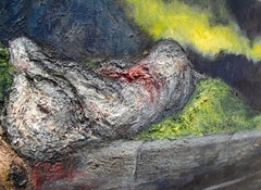 Paysage abstrait Impasto d'Isaac Monteiro, signé
