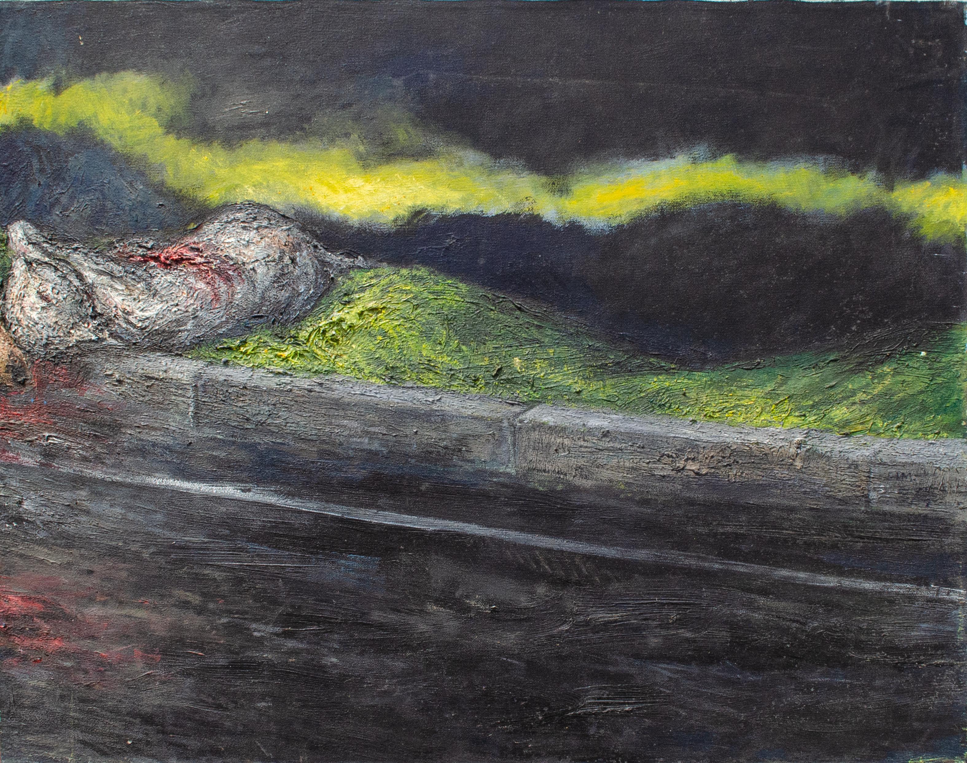 Paisaje abstracto al Impasto de Isaac Monteiro, Firmado