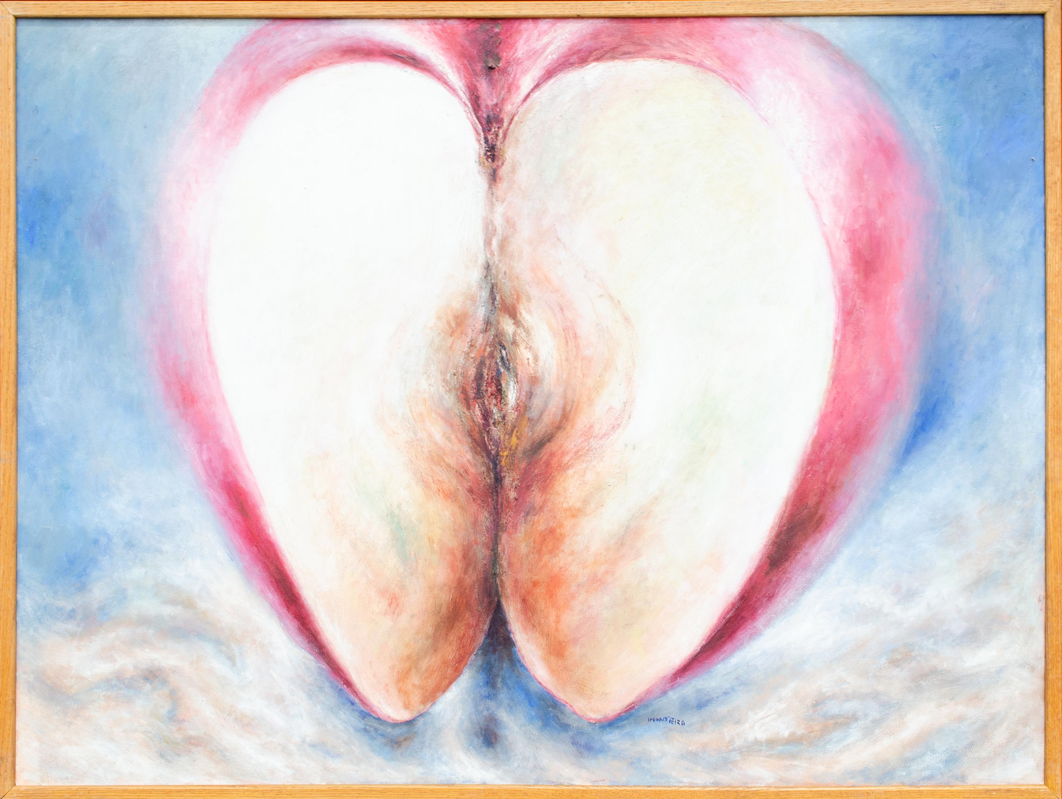 Erotic Apple Painting by Isaac Monteiro, Signed For Sale 1
