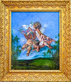 "Todos los Homies..." Cuadro al óleo (ENMARCADO) 23,5" x 19,5" pulgadas por Isaac Pelayo