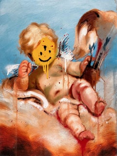 "Angel" Figurative Portrait Painting 24" x 18" inch by Isaac Pelayo