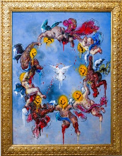 "Bill Collect" Peinture à l'huile (ENCADRÉE) 48" x 36" pouces par Isaac Pelayo