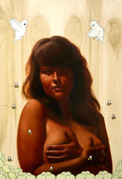 "BRIANNA" Figurative Portrait Painting 24" x 18" inch by Isaac Pelayo