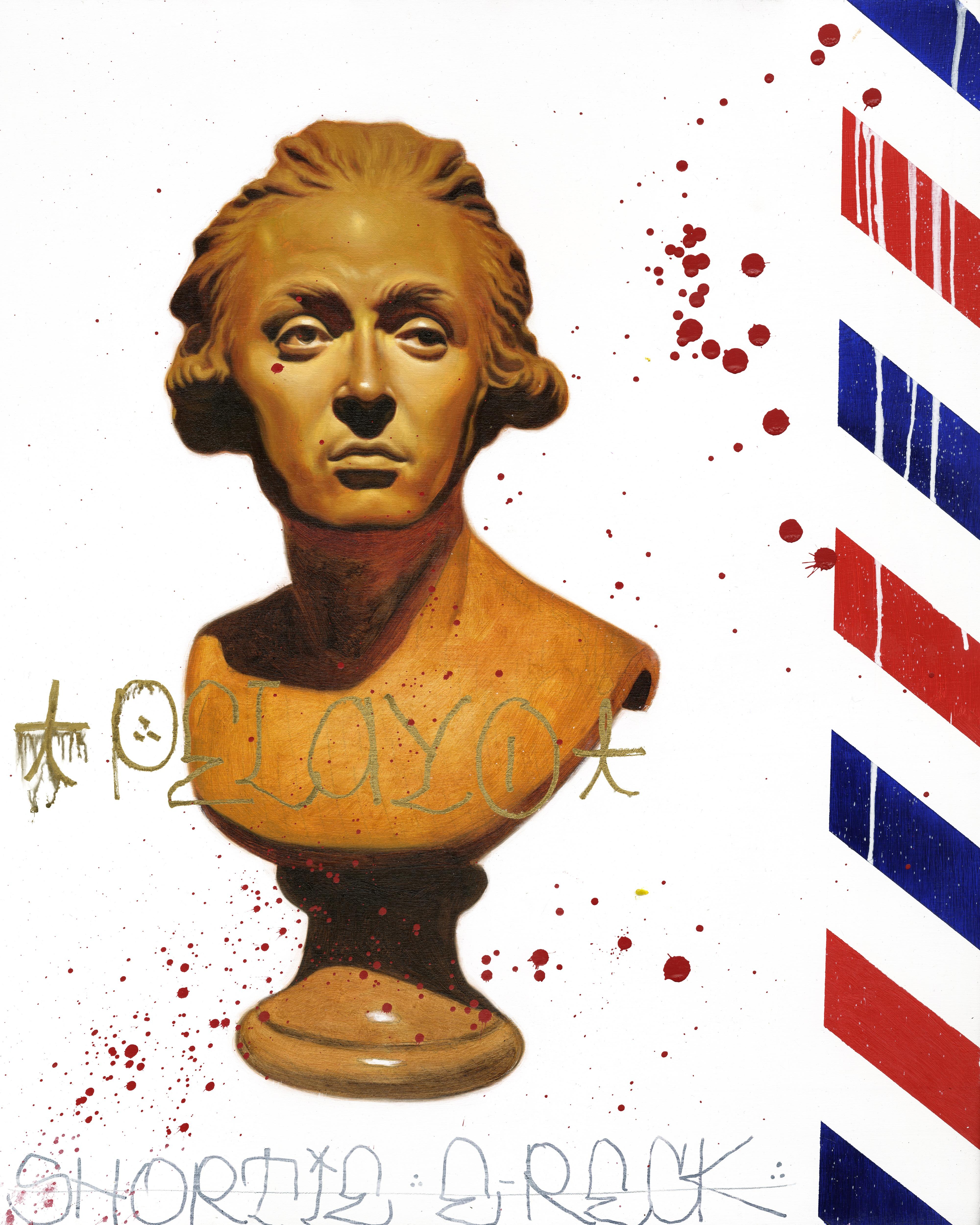 "CABEZA" Figurative Painting 30" x 24" inch by Isaac Pelayo