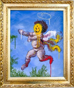 Peinture à l'huile "Cherub Walk" (FRAMED) 29,5" x 23,5" pouces par Isaac Pelayo