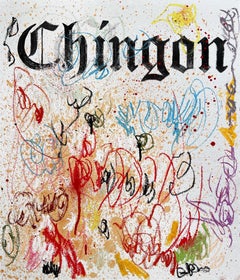 "CHINGON" Abstract Painting 24" x 20" inch by Isaac Pelayo