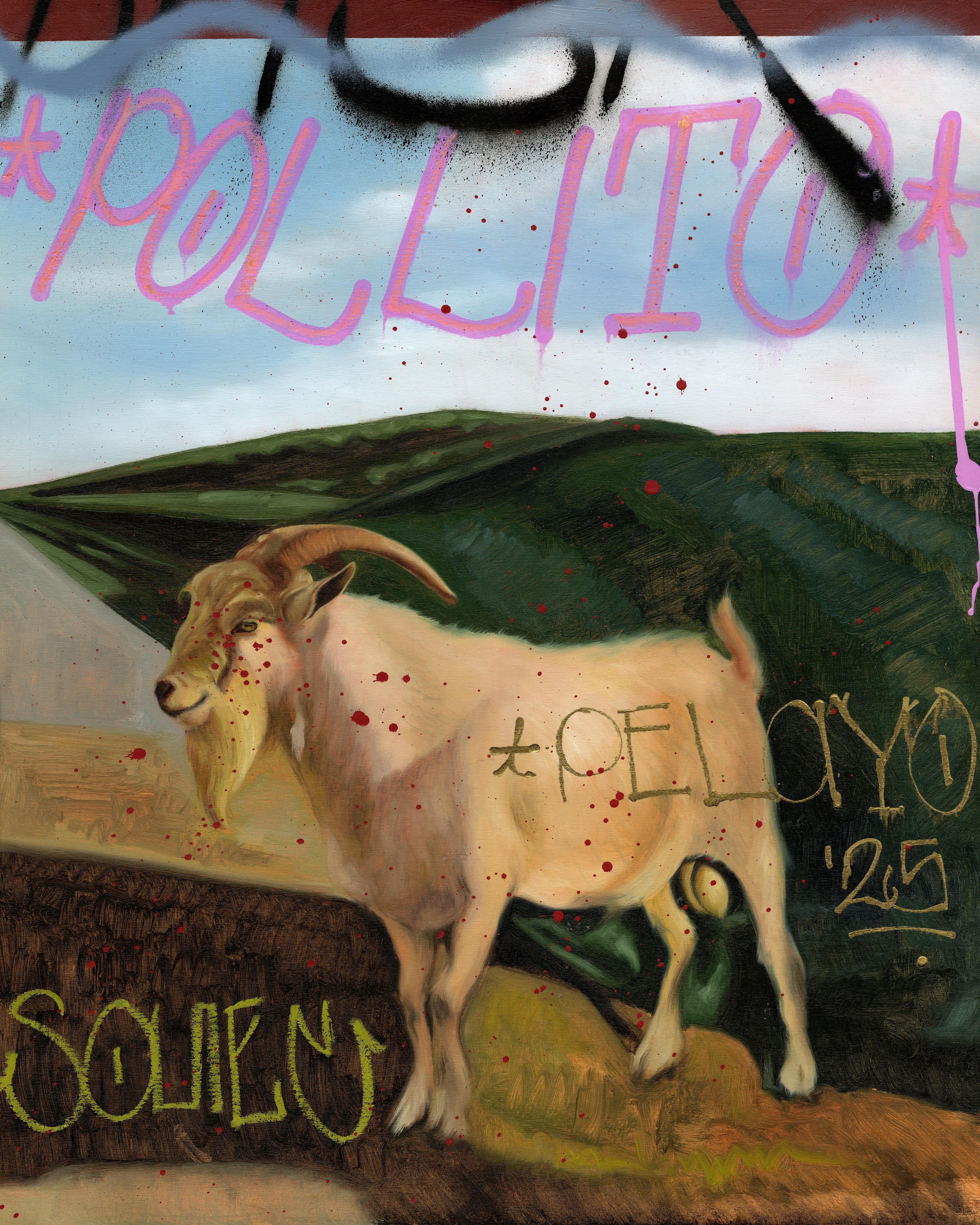 "CHIVA" Figurative Painting 30" x 24" inch by Isaac Pelayo

Medium: oil, oil pastel, and aerosol on wood

ABOUT THE ARTIST: 

Isaac Pelayo is a head on crash collision between The Renaissance and Street Art.
In a household where constant turmoil and