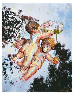 "CIELO" Figurative Painting (FRAMED) 30" x 24" inch by Isaac Pelayo